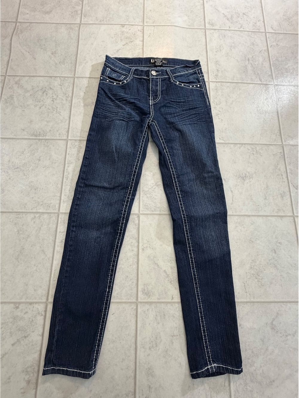 U-51 dark wash skinny jeans
